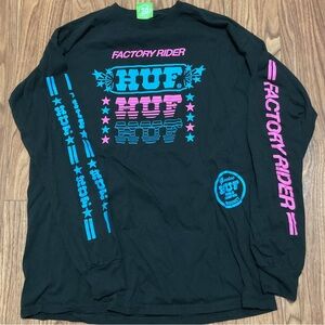 Huf black blue pink long sleeve